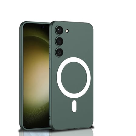 Lexroo Galaxy S23 Plus Kılıf Wireless Şarj Özellikli Kıpta M-safe Silikon Kılıf - Yeşil