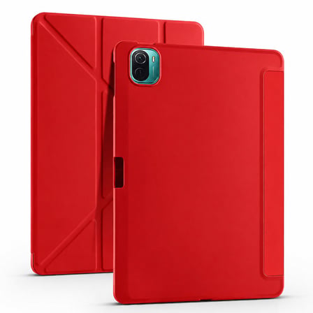 Lexroo Xiaomi Mi Pad 5 Kılıf Tri Folding Kalem Bölmeli Standlı Kılıf - Kırmızı