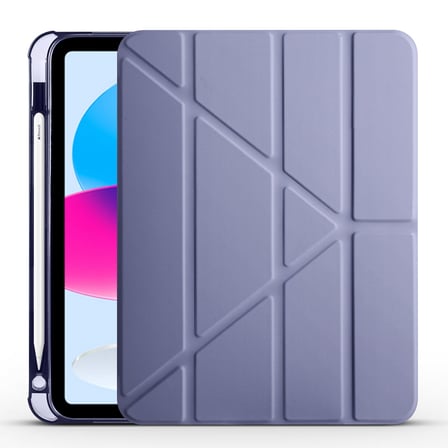 Lexroo iPad 11.Nesil 2025 Kılıf Tri Folding Kalem Bölmeli Standlı Kılıf - Mor