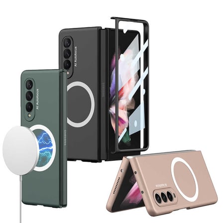 Lexroo Galaxy Z Fold 3 Kılıf Wireless Şarj Özellikli Kıpta M-safe Kılıf - Siyah