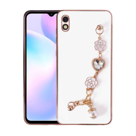 Lexroo Xiaomi Redmi 9A Kılıf El Tutamaçlı Kamera Korumalı Taka Silikon Kılıf - Beyaz