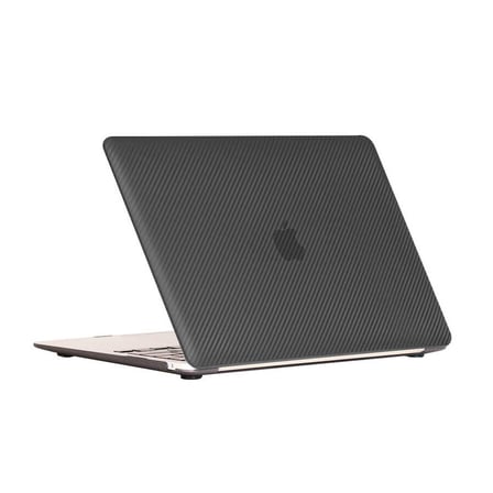 Lexroo Macbook 13.3' Air 2020 A2337 MSoft Carbon Fiber Tasarımlı Kılıf - Siyah