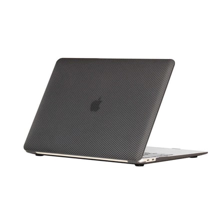 Lexroo Macbook 13.3' Air 2020 A2337 MSoft Carbon Fiber Tasarımlı Kılıf - Siyah