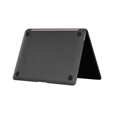 Lexroo Macbook 13.3' Air 2020 A2337 MSoft Carbon Fiber Tasarımlı Kılıf - Siyah
