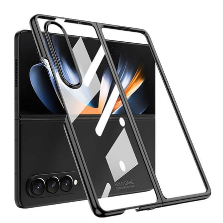 Lexroo Galaxy Z Fold 4 Kılıf Full Camlı Kıpta Kılıf - Siyah
