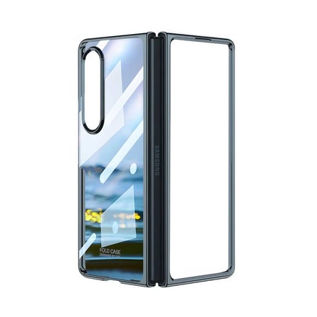 Lexroo Galaxy Z Fold 4 Kılıf Full Camlı Kıpta Kılıf - Siyah