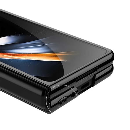Lexroo Galaxy Z Fold 4 Kılıf Full Camlı Kıpta Kılıf - Siyah