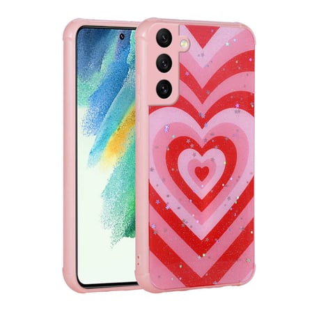 Lexroo Galaxy S21 FE Kılıf Simli Desenli Kamera Korumalı Parlak Popy Kılıf - Çiçek
