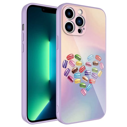 Lexroo iPhone 12 Pro Max Kılıf Kamera Korumalı Desenli Sert Silikon Epoksi Kılıf - NO8