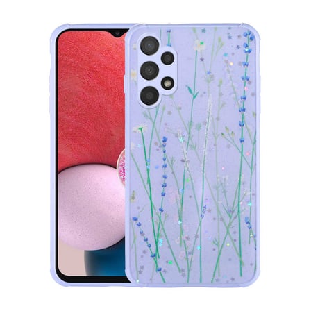 Lexroo Galaxy A13 4G Kılıf Simli Desenli Kamera Korumalı Parlak Popy Kılıf - Kalp