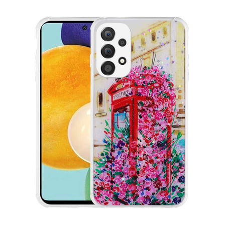 Lexroo Galaxy A33 5G Kılıf Simli Desenli Kamera Korumalı Parlak Popy Kılıf - Kalp