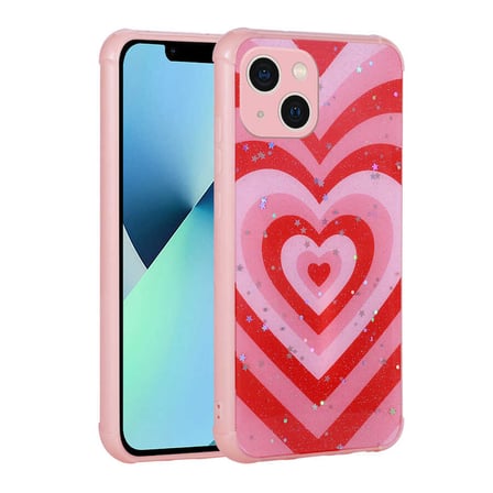 Lexroo iPhone 13 Kılıf Simli Desenli Kamera Korumalı Parlak Popy Kılıf - Çiçek