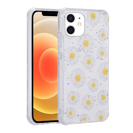 Lexroo iPhone 11 Kılıf Simli Desenli Kamera Korumalı Parlak Popy Kılıf - Çiçek