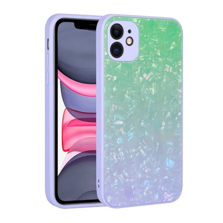 Lexroo iPhone 11 Kılıf Renk Geçişli Mermer Desenli Sert Silikon Granit Kılıf - NO2
