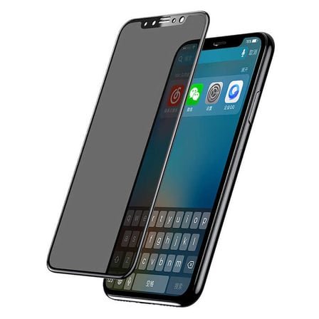 Lexroo iPhone 12 Pro 5D Privacy Cam Ekran Koruyucu - Siyah