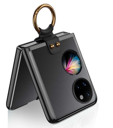 Lexroo Huawei P50 Pocket Kılıf Yüzüklü Kıpta Kılıf - Siyah