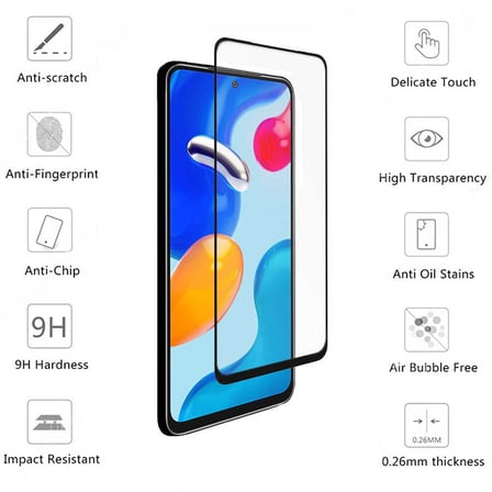 Lexroo Xiaomi Redmi Note 11S Global 5D Cam Ekran Koruyucu - Siyah