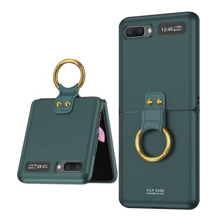 Lexroo Galaxy Z Flip Kılıf Flip Ring Kıpta Kılıf - Koyu Yeşil