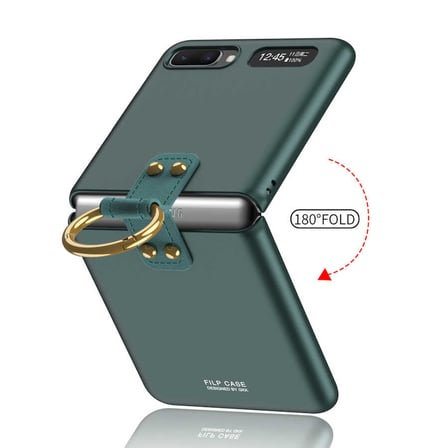 Lexroo Galaxy Z Flip Kılıf Flip Ring Kıpta Kılıf - Koyu Yeşil