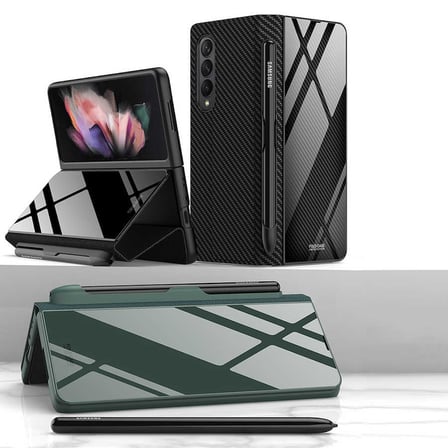 Lexroo Galaxy Z Fold 3 Kılıf Kalem Bölmeli Droga Kılıf - Siyah