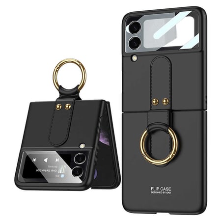 Lexroo Galaxy Z Flip 3 Kılıf Flip Ring Kıpta Kılıf - Gümüş