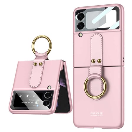 Lexroo Galaxy Z Flip 3 Kılıf Flip Ring Kıpta Kılıf - Siyah