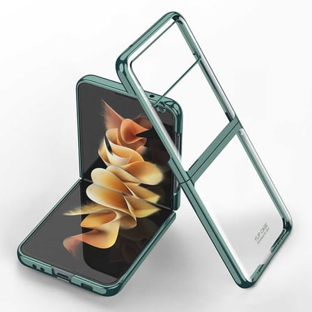 Lexroo Galaxy Z Flip 3 Kılıf Kıpta Kılıf - Koyu Yeşil