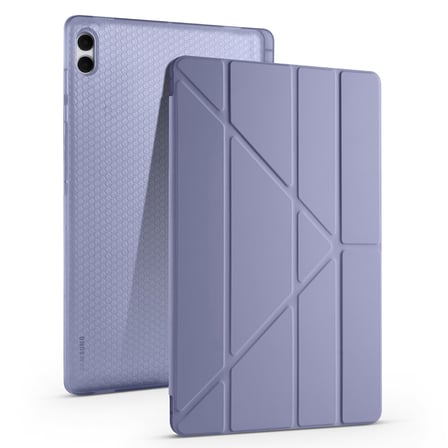 Lexroo Galaxy Tab S11 Ultra Kılıf Tri Folding Kalem Bölmeli Standlı Kılıf - Mor