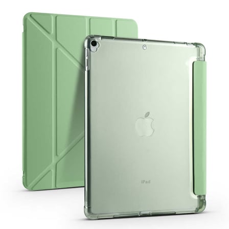 Lexroo iPad 10.2 2021 (9.Nesil) Kılıf Tri Folding Kalem Bölmeli Standlı Kılıf - Açık Yeşil