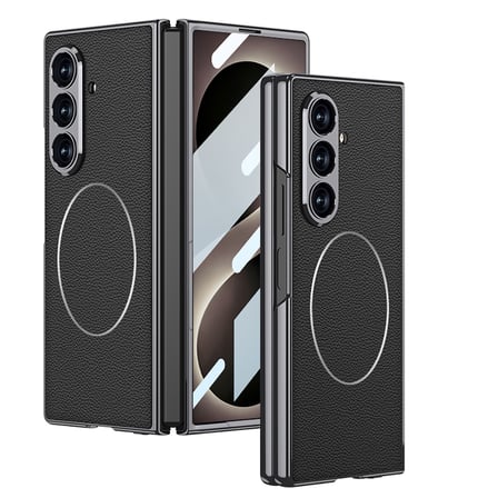 Lexroo Galaxy Z Fold 8 Ultra Kılıf M-safe Şarj Özellikli Kıpta KPT-10 Sert PC Kılıf - Siyah Karbon