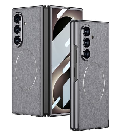 Lexroo Galaxy Z Fold 8 Ultra Kılıf M-safe Şarj Özellikli Kıpta KPT-10 Sert PC Kılıf - Siyah Karbon