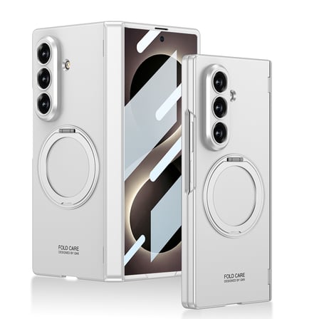 Lexroo Galaxy Z Fold 8 Ultra Kılıf M-safe Şarj Özellikli Kıpta KPT-07 Ring Standlı Sert PC Kılıf - Siyah