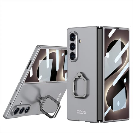 Lexroo Galaxy Z Fold 8 Ultra Kılıf Kıpta Flip Ring Kamera Korumalı Kılıf - Gri