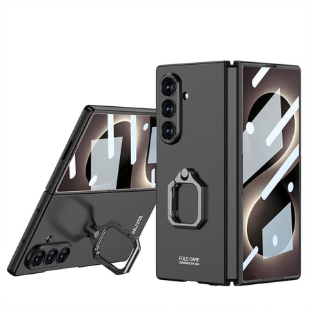 Lexroo Galaxy Z Fold 8 Ultra Kılıf Kıpta Flip Ring Kamera Korumalı Kılıf - Gri