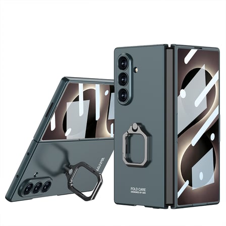 Lexroo Galaxy Z Fold 8 Ultra Kılıf Kıpta Flip Ring Kamera Korumalı Kılıf - Siyah