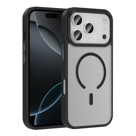 Lexroo iPhone 17 Pro Max Kılıf M-safe Şarj Özellikli Mat Arka Yüzey Sio Kılıf - Siyah