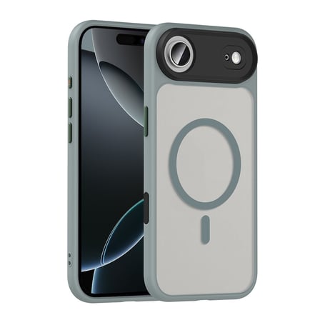 Lexroo iPhone 17 Air Kılıf Mat Arka Yüzey Wireless Şarj Özellikli Flet M-safe Kılıf - Gri