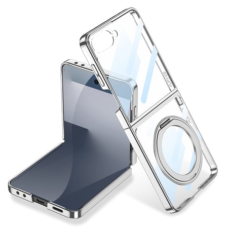 Lexroo Galaxy Z Flip 7 M-safe Şarj Özellikli Kıpta KPT-02 Standlı Kılıf - Siyah