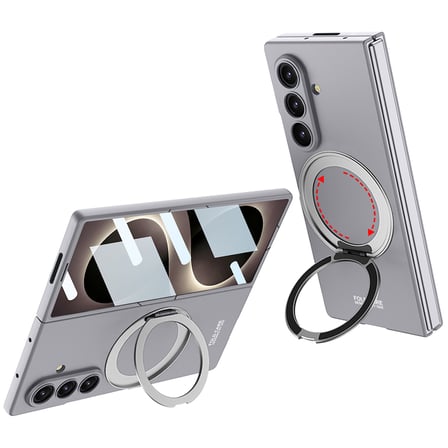 Lexroo Galaxy Z Fold 8 Ultra Kılıf M-safe Şarj Özellikli Kıpta Yüzüklü Kamera Korumalı Kılıf - Gümüş