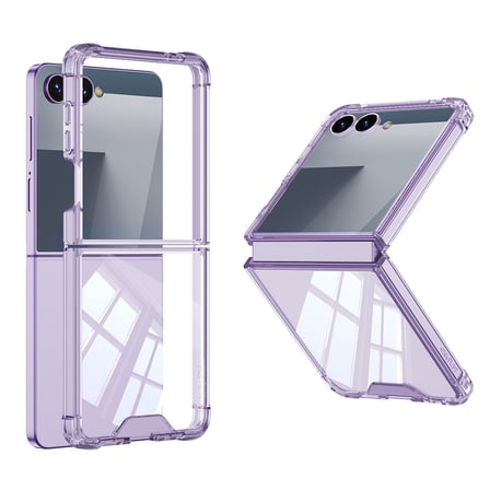 Lexroo Galaxy Z Flip 7 Kılıf Full Camlı Kıpta Kılıf - Mor