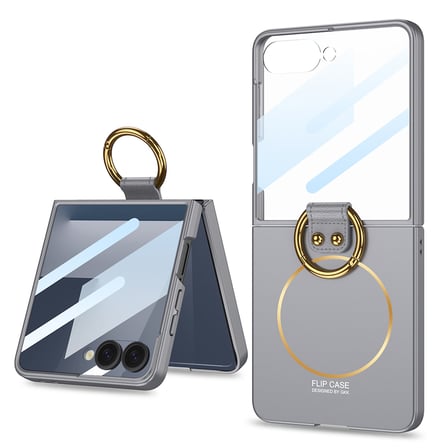 Lexroo Galaxy Z Flip 7 Kılıf M-safe Şarj Özellikli Kıpta Yüzüklü Flip Sert Kılıf - Siyah