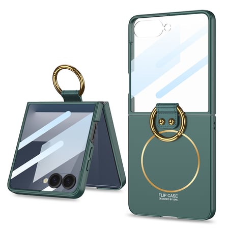Lexroo Galaxy Z Flip 7 Kılıf M-safe Şarj Özellikli Kıpta Yüzüklü Flip Sert Kılıf - Pembe