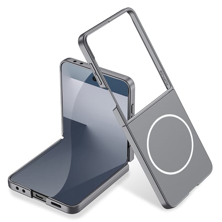 Lexroo Galaxy Z Flip 7 Kılıf Wireless Şarj Özellikli Kıpta M-safe Kılıf - Gri