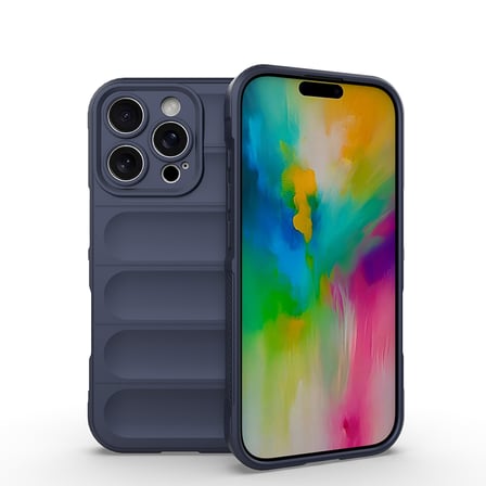Lexroo iPhone 16 Pro Max Kılıf Esnek TPU Oyuklu Arka Yüzey Tasarımlı Etnik Silikon Kılıf - Lacivert