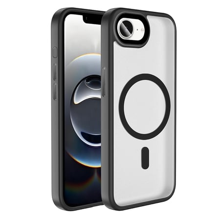 Lexroo iPhone 17E Kılıf Mat Arka Yüzey Wireless Şarj Özellikli Flet M-safe Kılıf - Siyah