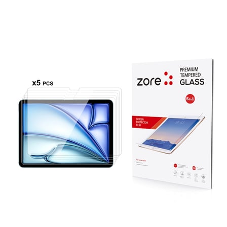 Lexroo iPad Air 11 2024 5in1 Tablet Temperli Cam Ekran Koruyucu - Şeffaf
