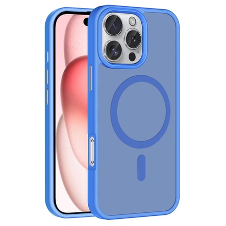 Lexroo iPhone 16 Pro Kılıf M-safe Şarj Özellikli Mat Arka Yüzey Sio Kılıf - Mavi