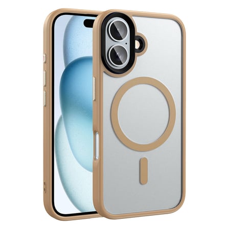 Lexroo iPhone 16 Plus Kılıf Mat Arka Yüzey Wireless Şarj Özellikli Flet M-safe Kılıf - Gümüş
