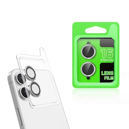 Lexroo iPhone 16 Plus CL-07 Kamera Lens Koruyucu - Gümüş