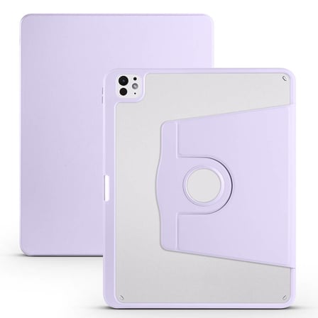 Lexroo iPad Pro 13 2025 M5 Kılıf Termik Kalem Bölmeli Dönebilen Standlı Kılıf - Lila